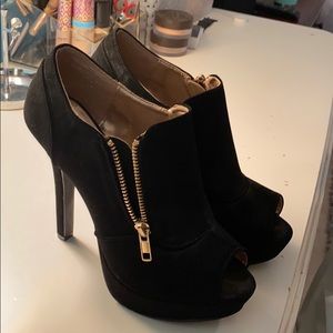 Black zipper heels